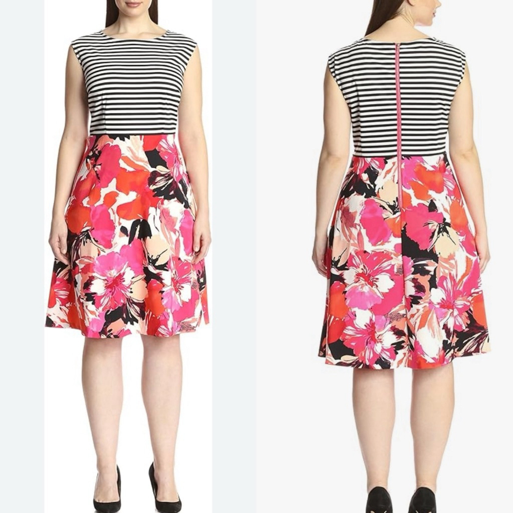 SANDRA DAREN Size 20W Extended Shoulder Scuba Dress